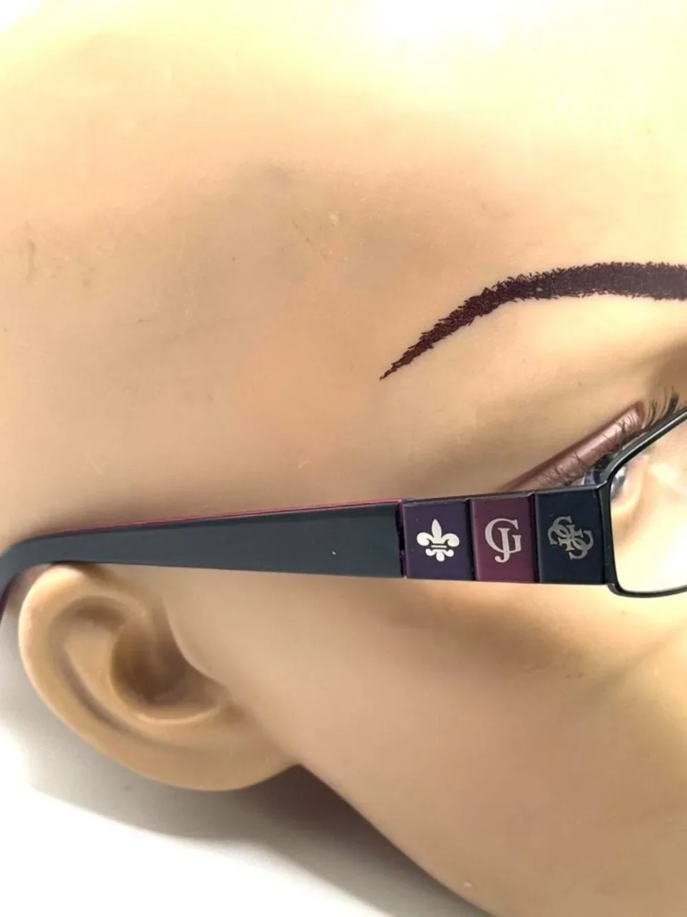 NWT GU1648 Black/purple  Guess Eyewear metal eyeglasses Size 53mm 18mm 135mm